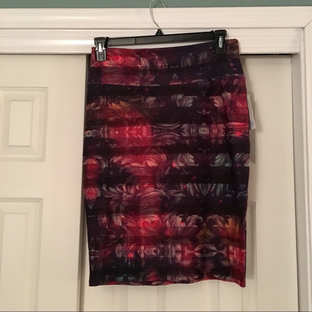 LuLaRoe Cassie Multicolor Floral and Stripes